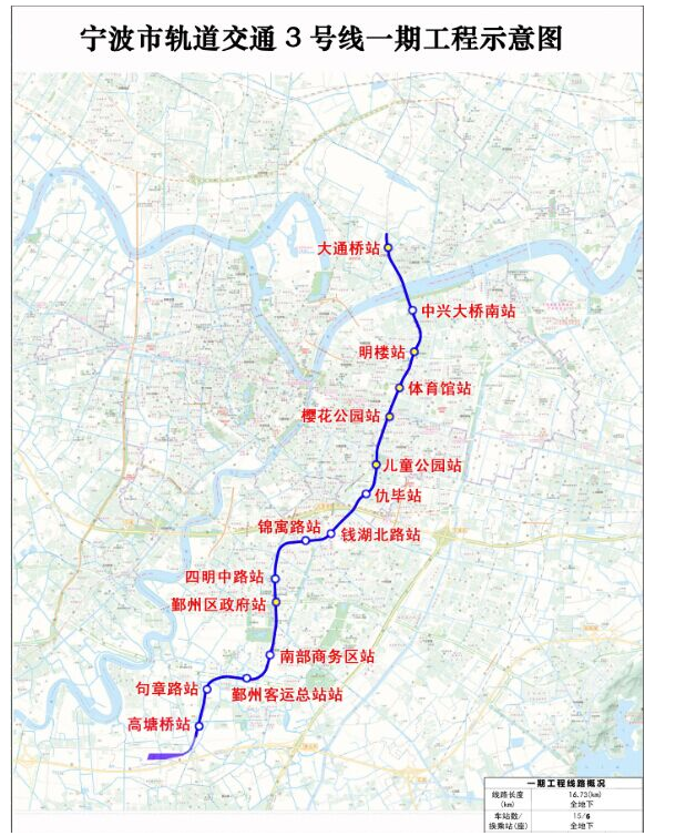 宁波市轨道交通3号线一期工程